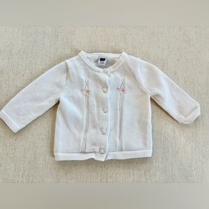 Jamie and Jack Knit Button down White Easter Cardigan